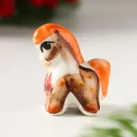 Сувенир Лошадка Кроха, 4х4х2,5 см, гжель, цвет