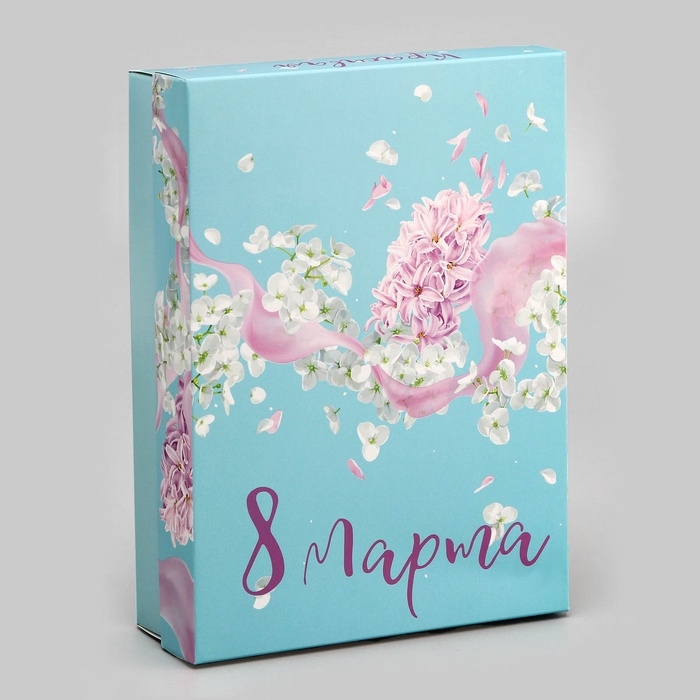 Подарочная складная коробка, упаковка, Подарочная складная коробка, упаковка, "Цветочная вуаль" 21 х 15 х 5,7 см