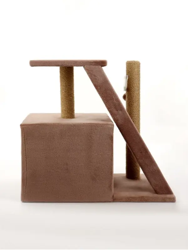 Домик для кошек с когтеточкой «Домосед», с лестницей и площадкой, 60×35×56 см, капучино Домик для кошек с когтеточкой «Домосед», с лестницей и площадкой, 60×35×56 см, капучино