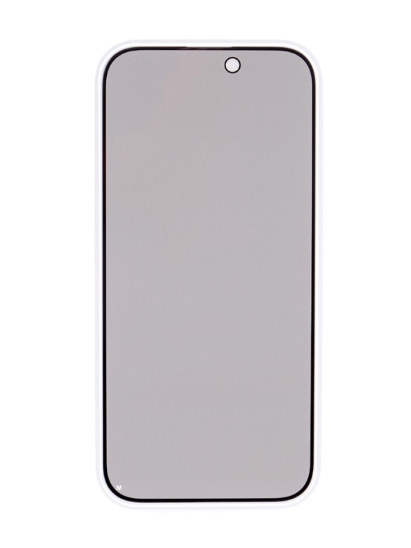 Защитное стекло для iPhone 16 Pro, антишпион, 9H, 0.33 мм, чёрная рамка