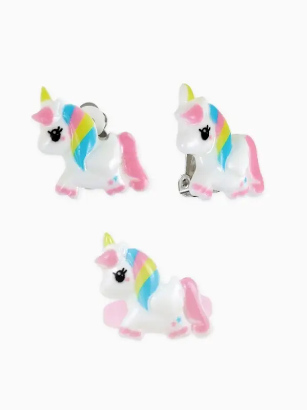 Набор детский &laquo;Выбражулька. Единорог&raquo;, 3 предмета: клипсы, браслет d=5 см, кольцо, цветной