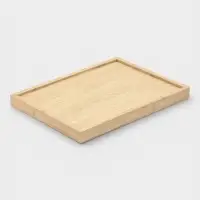 Подносы Доляна, набор 3 шт., 40&times;30 см, 35&times;25 см, 30&times;20 см, дерево, бежевые