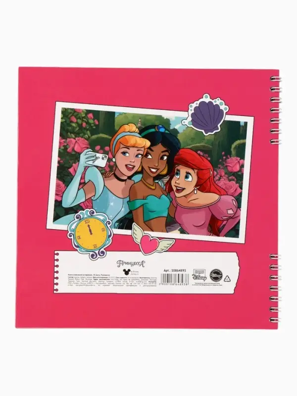 Книга пожеланий на пружине, 21,7х21 см, Принцессы