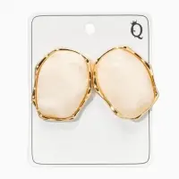 Серьги акрил "Мятые", цвет прозрачный в золоте