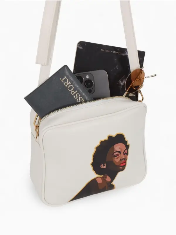 Сумка женская на молнии TEXTURA, 22&times;8&times;17 см, с цветным принтом, белая