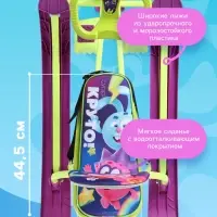 Снегокат &laquo;Тимка спорт 4-1&raquo; Смешарики, со спинкой, зелёный, фиолетовый, ТС4-1/СШ1 Nika