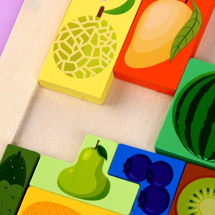 Пазл-тетрис «Фрукты», 30 × 15 × 1 см