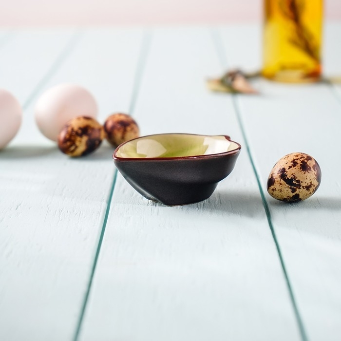 Соусник керамический «Таллула», 8,7×6,5×3,2 см, цвет зелёный Соусник керамический «Таллула», 8,7×6,5×3,2 см, цвет зелёный