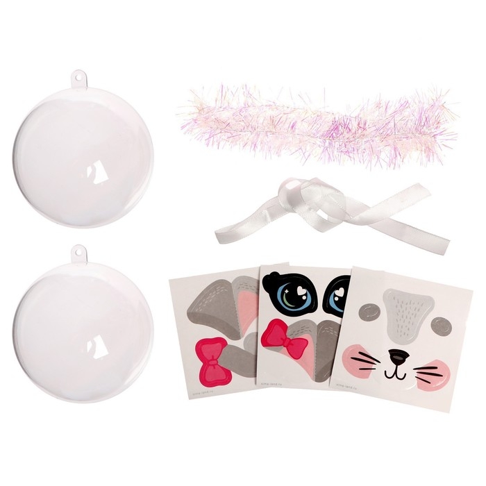 Ёлочный шар-персонаж «Новый год! Нежная кошечка», новогодний набор для творчества Ёлочный шар-персонаж «Новый год! Нежная кошечка», новогодний набор для творчества