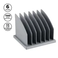 Лоток-сортер для журналов и бумаг сборный, 6 отделений, серый