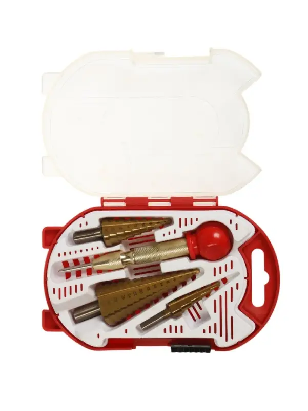 Набор сверл ступенчатых с кернером ТУНДРА, HSS, трехгранный хвостовик, 4-12, 4-20, 4-32 мм