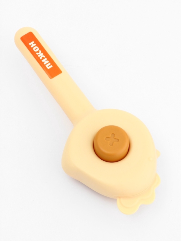 Пуходерка пластиковая Пуходерка пластиковая "Петушок" с самоочисткой, 8,7 х 22 см, жёлтая