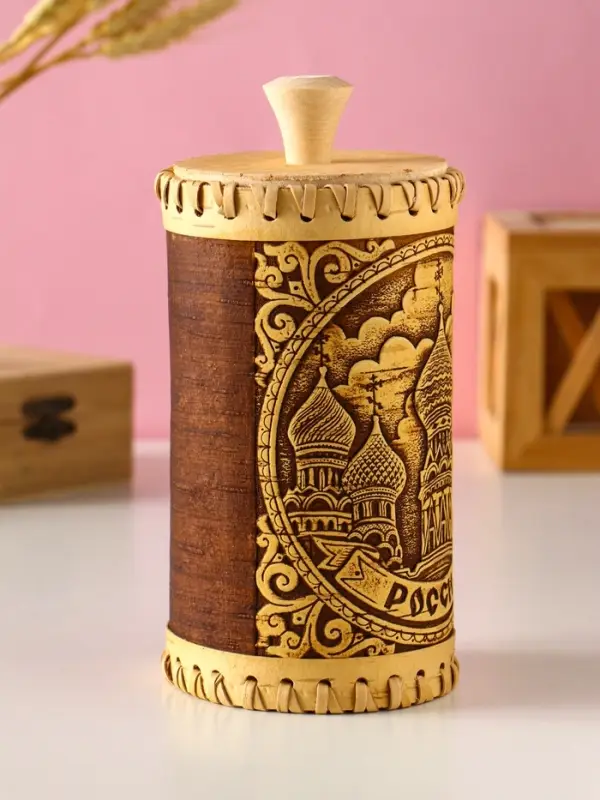 Туес Туес "Россия", D8,5смхH(с хватком)17см, береста