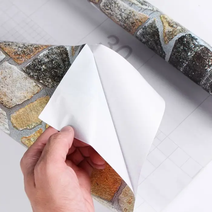 Плёнка самоклеящаяся TAKE IT EASY &laquo;Камень разноцветный&raquo;, рулон, 0.45&times;10 м, цвет коричневый/серый