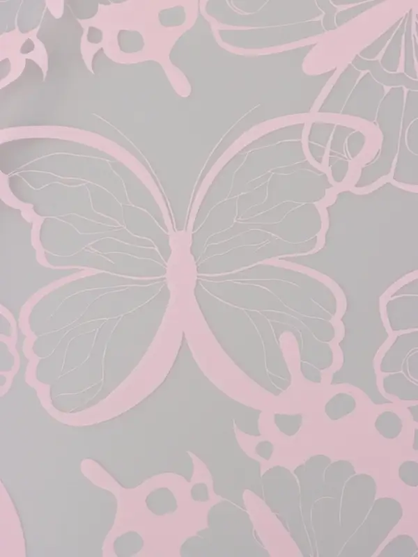 Пленка для цветов, "Бабочки", розовая, 57х57 см