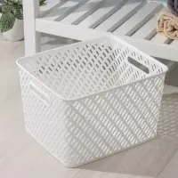 Корзина для хранения Альтернатива &laquo;Плетёнка&raquo;, пластик, 35&times;29&times;22.5 см, белая