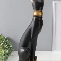 Копилка для денег &laquo;Кошка Маркиза с обручем&raquo;, чёрная, 48&times;18&times;15 см