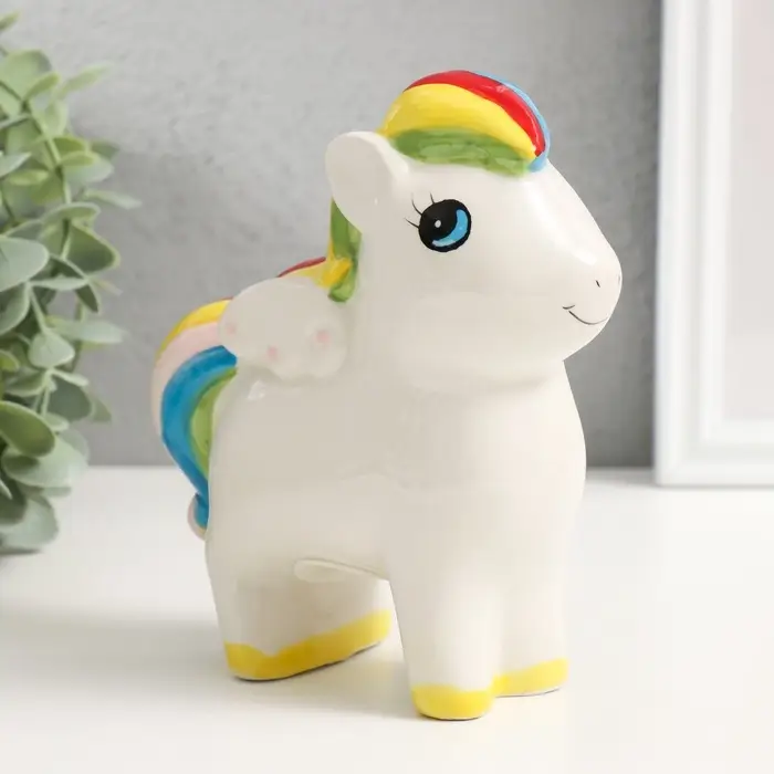 Копилка для денег &laquo;Лошадка с крыльями и яркой гривой&raquo;, керамика, 13&times;6.5&times;16 см