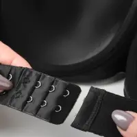 Застёжка для бюстгальтера, удлинитель, 3 ряда 2 крючка, 3.2×5 см, чёрная