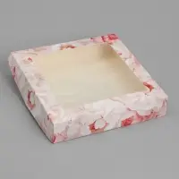 Кондитерская упаковка, коробка с ламинацией &laquo;Пионы&raquo;, 20&times;20&times;4 см