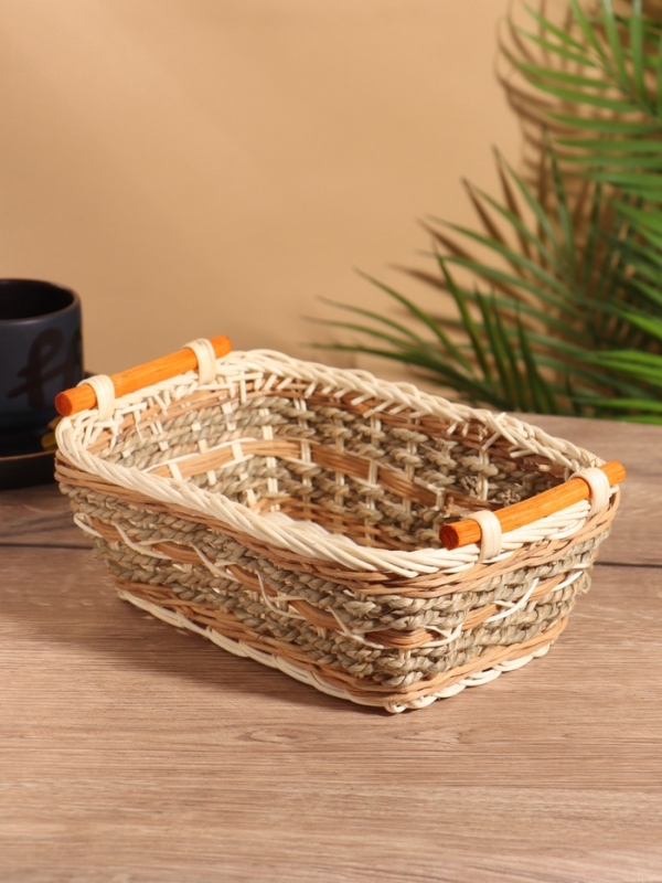 Корзина плетеная 23x17x9 см, ротанг