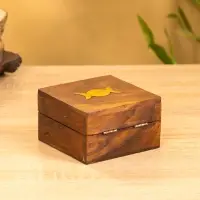 Шкатулка "Фазы Луны" 10х10х6 см, дерево шишам