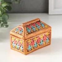 Шкатулка "Ларец цветной" 7,5х10х6 см Шкатулка "Ларец цветной" 7,5х10х6 см