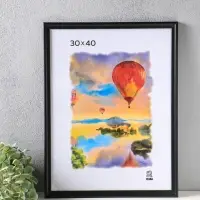 Фоторамка для фото 30х40 см, NORD, мдф, (пластик экран) чёрный