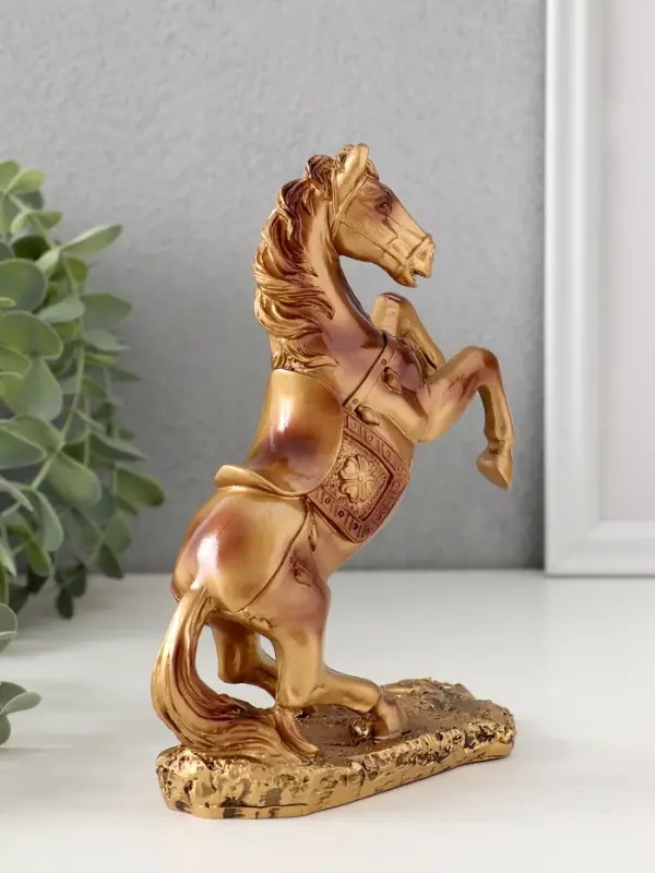 Сувенир полистоун Сувенир полистоун "Рыцарский конь на дыбах" под бронзу 12х5,8х16 см