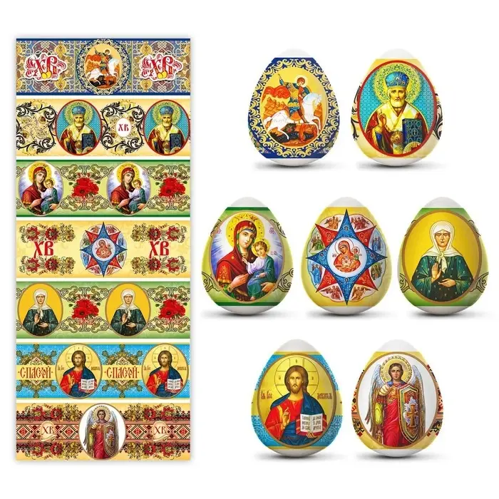Пасхальная термоусадочная плёнка &laquo;Лики&raquo;, на 7 яиц