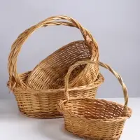 Набор корзин плетёных, 3 шт., 48&times;38&times;14&times;40/40&times;30&times;12&times;35/32&times;24&times;11&times;30 см, ива