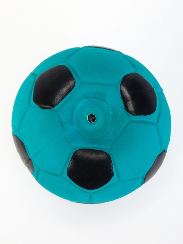 Игрушка пищащая для собак из латекса "Футбол", 7 см, бирюзовая
