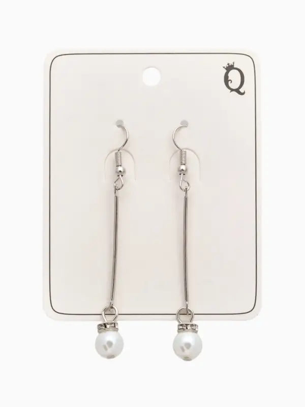 Серьги с жемчугом &laquo;Бусинки на палочке&raquo;, белые