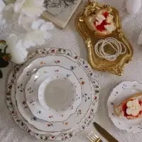 Тарелка WY Flowers song, d=26.5 см, фарфор, белая