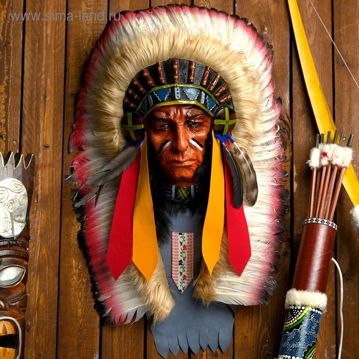 Панно "Индеец Котори" 40х15х60 см, МИКС
