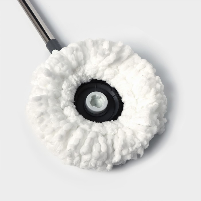 Швабра для мытья пола Доляна, телескопическая стальная ручка 80-115 см, насадка из микрофибры 87×16 см, цвет серый Швабра для мытья пола Доляна, телескопическая стальная ручка 80-115 см, насадка из микрофибры 87×16 см, цвет серый