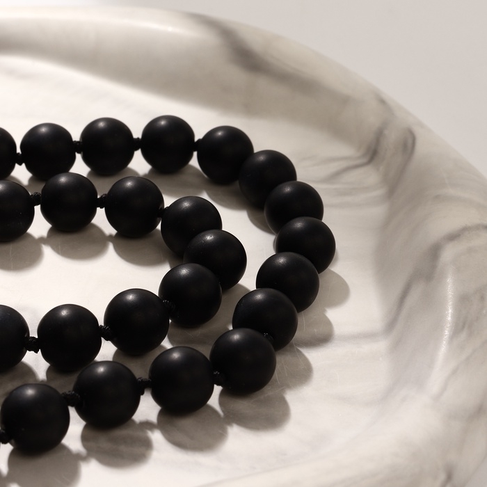 Бусы шар №10 через узел «Шунгит», 60 см