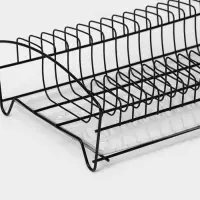 Сушилка для посуды с поддоном, 38&times;24.5&times;12.4 см, чёрный