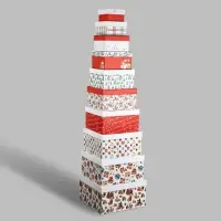 Набор новогодних подарочных коробок 10 в 1 &laquo;Уютный Новый год&raquo;, 10&times;10&times;6&ndash;28&times;28&times;15 см