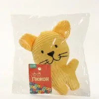 Игрушка мягкая для собак &laquo;Кот&raquo;, с пищалкой, 17 см, желтая