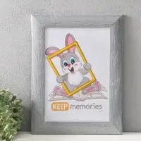 Фоторамка 21х30 см (с ножкой) "Luxe Elegance" пластик, серо-голубой, (пластик экран)