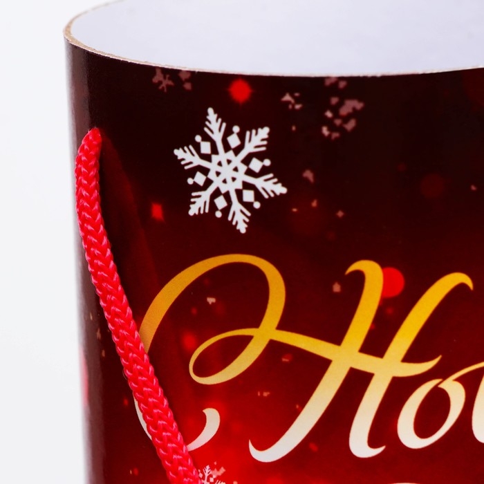 Новый год. Подарочная коробка, тубус «Красно-Золотая» 99х340мм . Новый год. Подарочная коробка, тубус «Красно-Золотая» 99х340мм .