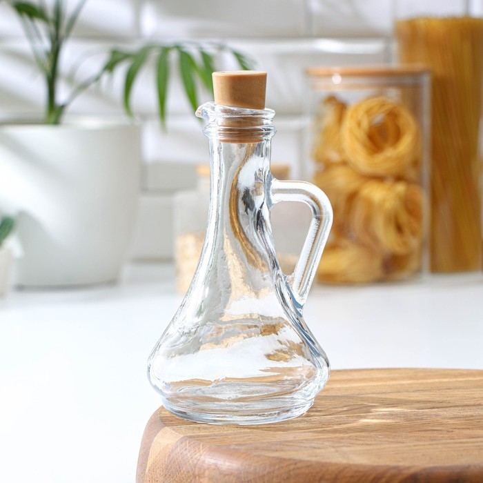 Ёмкость для масла-уксуса с пластиковой пробкой «Оливия», 260 мл, h=17 см