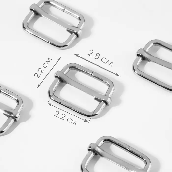 Пряжка регулирующая, внутренняя ширина - 22 мм, толщина - 3 мм, 5 шт, цвет серебряный Пряжка регулирующая, внутренняя ширина - 22 мм, толщина - 3 мм, 5 шт, цвет серебряный