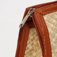 Сумка плетёная на молнии из пандана, 30&times;10&times;35 см, светло-коричневая