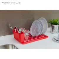 Сушилка для посуды с поддоном Доляна, 38.5&times;21.5&times;12.5 см, МИКС