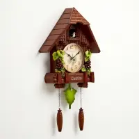 Часы настенные интерьерные большие с кукушкой &laquo;Лоза&raquo;, плавный ход, 63&times;10&times;36 см, коричневые