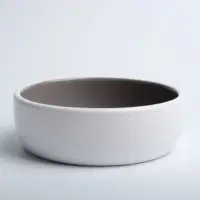 Миска &laquo;Рыбные кость&raquo;, 300 мл, 13.4&times;13.4&times;4 см, керамика, тёмно-бежевая, белая