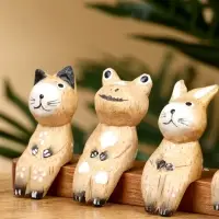 Сувенир «Зверушки на скамейке», 18×6×4.5 см, дерево, коричневый