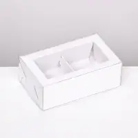 Коробка складная с прозрачной крышкой, 10×6×3.5 см, белая